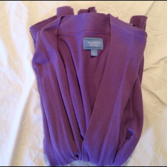 Simple Vera Vera Wang Purple Flyaway Cardigan - Picture 2 of 2